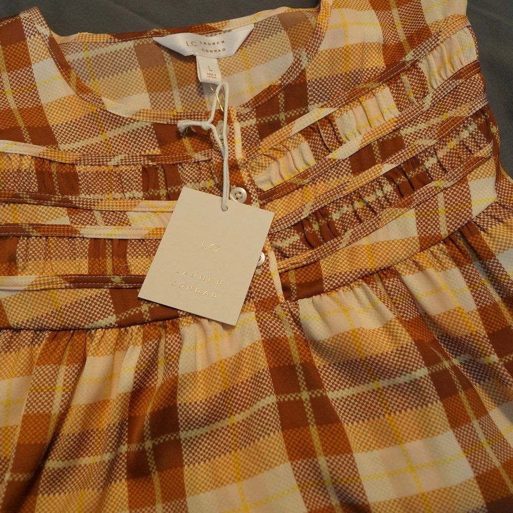 LC Plaid Baby Doll LS Shirt
